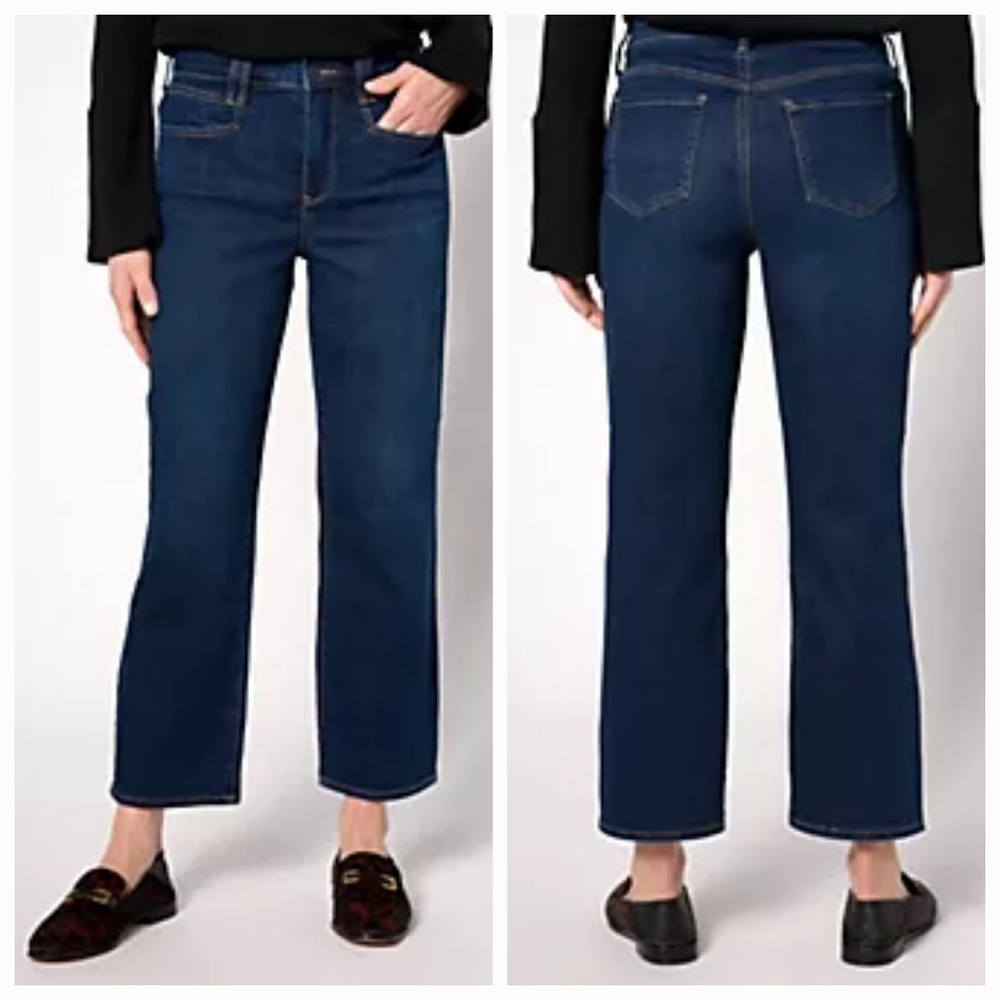 NYDJ Bailey Relaxed High Rise Straight Ankle Jeans in North Bridge size 16